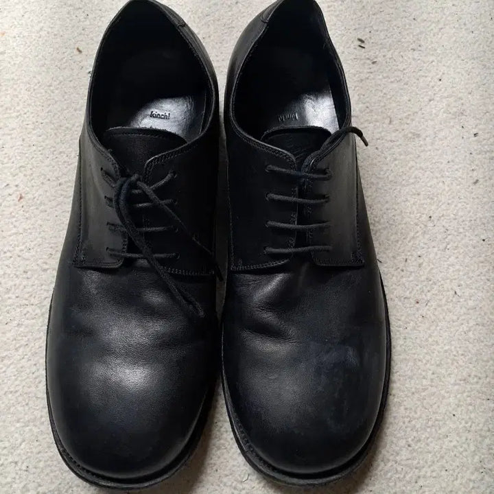 [BUNJANG] Kinchi 808 Leather Derby Shoes / 킨치 블랙 가죽 더비 슈즈 808