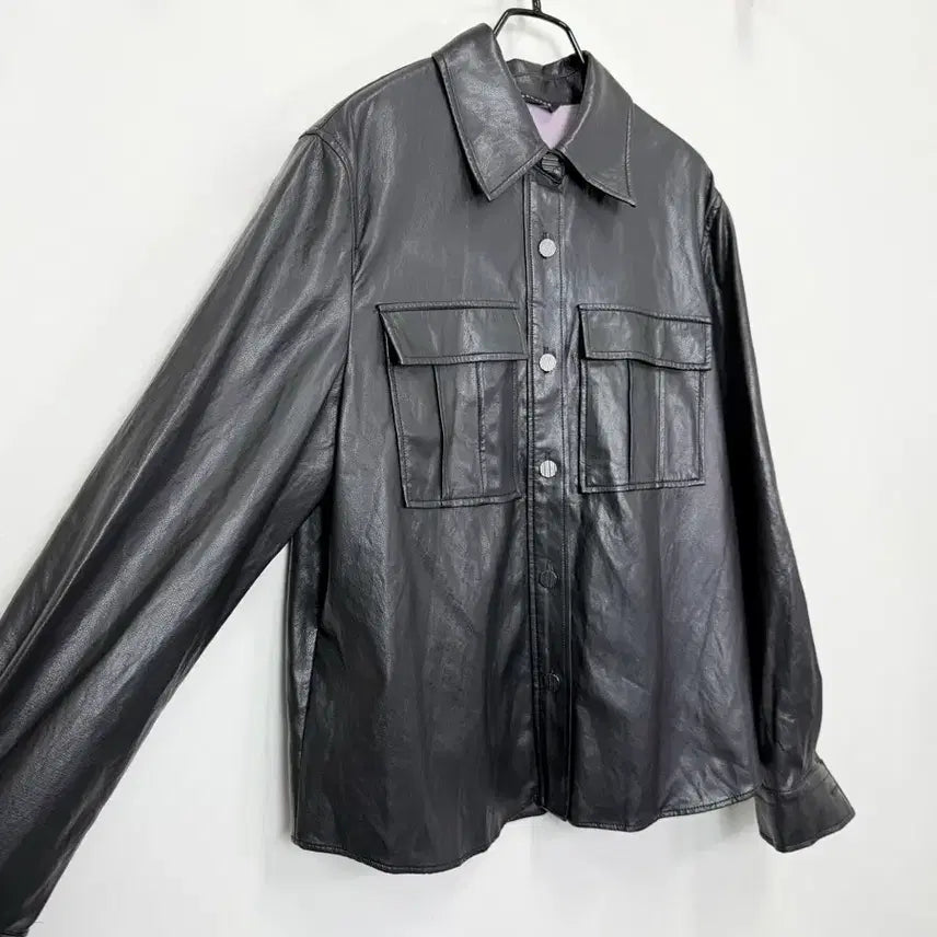 [BUNJANG] Renny Le Bon Faux Leather Shirt / 레니본 페이크 레더 셔츠 22년