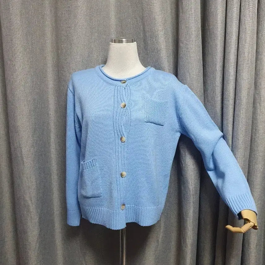 [BUNJANG] Blue Pocket Cardigan / 블루 포켓 가디건