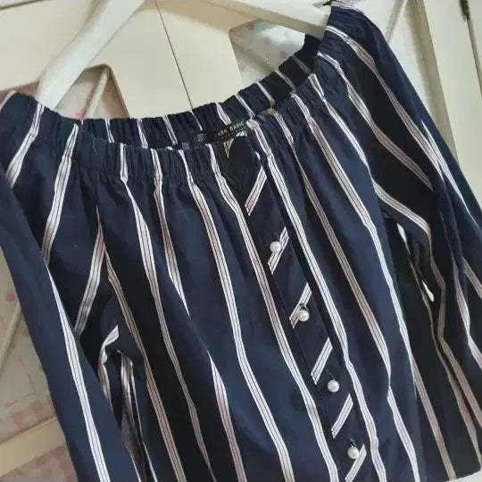 [BUNJANG] ZARA Pearl Button Blouse / 자라 진주단추 블라우스 셔츠/55-정66