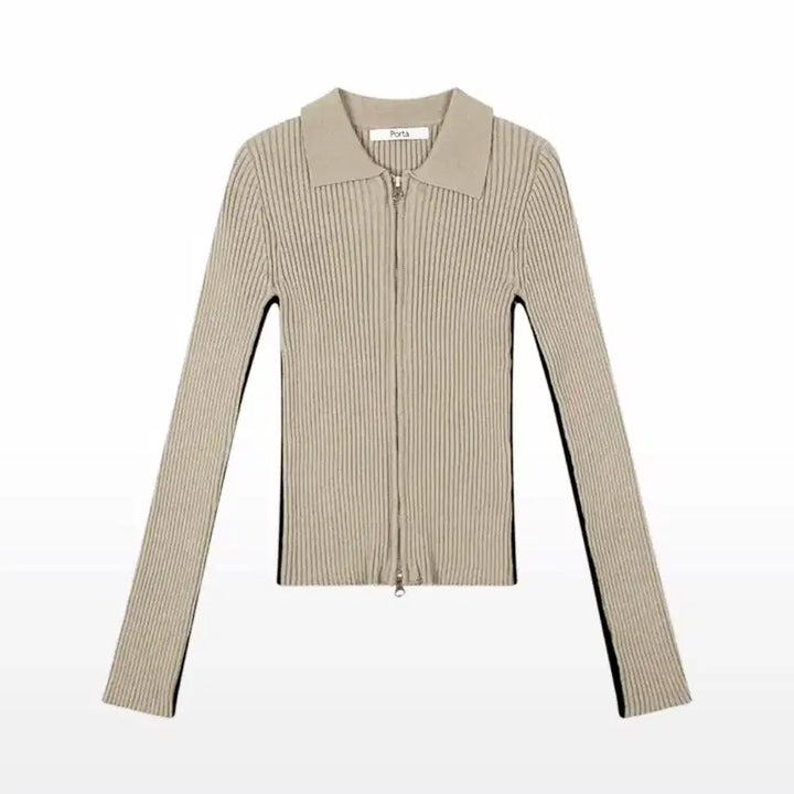 [BUNJANG] Porta Ribbed Knit Zip-up Jacket / 더포르타(Porta) 라인 리브드 니트집업 55-66 새상품