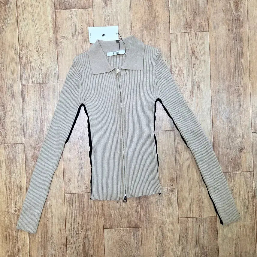 [BUNJANG] Porta Ribbed Knit Zip-up Jacket / 더포르타(Porta) 라인 리브드 니트집업 55-66 새상품