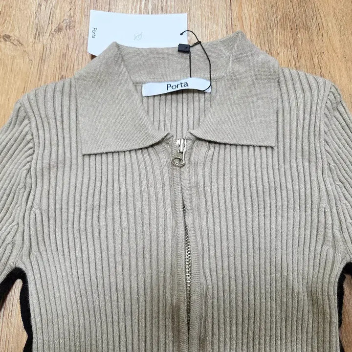 [BUNJANG] Porta Ribbed Knit Zip-up Jacket / 더포르타(Porta) 라인 리브드 니트집업 55-66 새상품