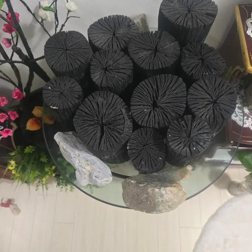 [BUNJANG] Two-Tier Glass Water Basin with Charcoal / 유리수반2단  +숯  인테리어 소품