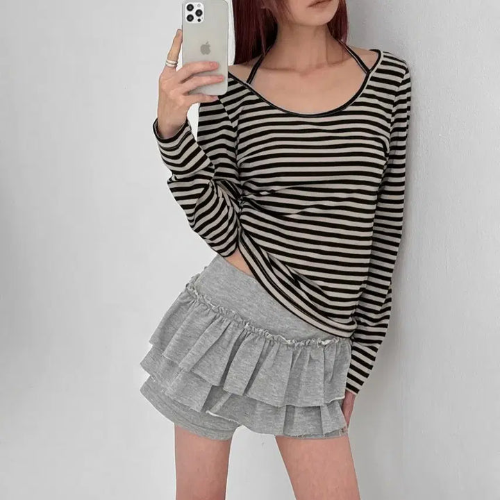 [BUNJANG] Black Up Flared Skirt Skort / 블랙업 캉캉스커트 치마바지