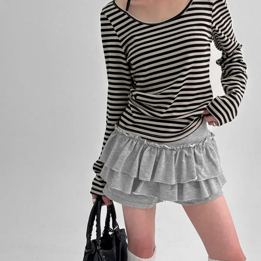 [BUNJANG] Black Up Flared Skirt Skort / 블랙업 캉캉스커트 치마바지