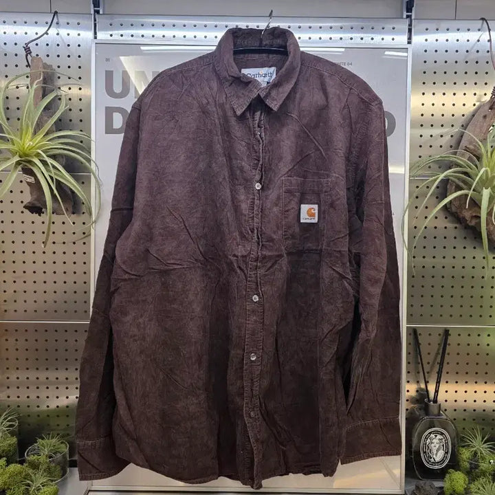 [BUNJANG] Carhartt Corduroy Shirt Brown L / 칼하트 코듀로이 셔츠 브라운 L