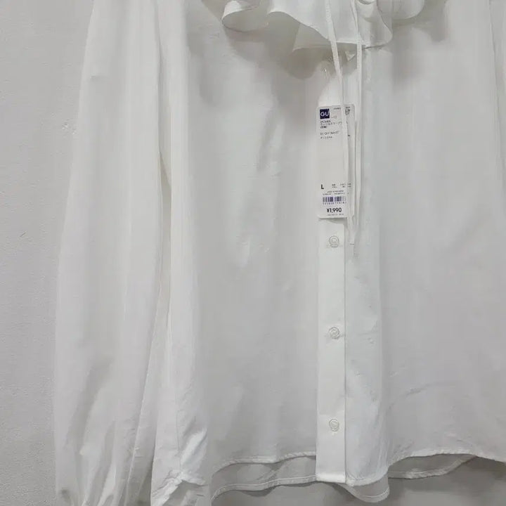 [BUNJANG] Gu White Frill Collar Blouse / 새상품) Gu 화이트 프릴 카라 블라우스