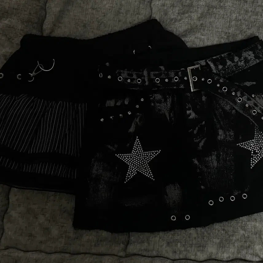 [BUNJANG] Gothic Punk Skirt Pants Bundle Set / 고스펑크 고딕 치마바지 일괄