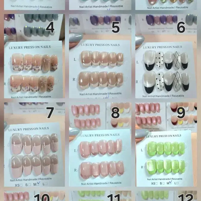 [BUNJANG] Handmade French Nail Tips Set / 5번 핸드메이드 수제 자석 프렌치 네일팁 구경오세요