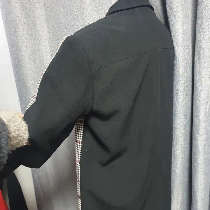 [BUNJANG] Checked Color Block Padded Jacket / 체크 배색 패드 고급자켓