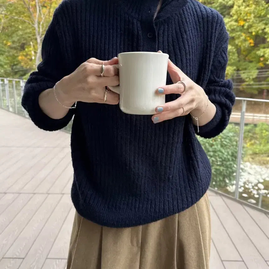 [BUNJANG] Navy Knit Top / 니트 (네이비)