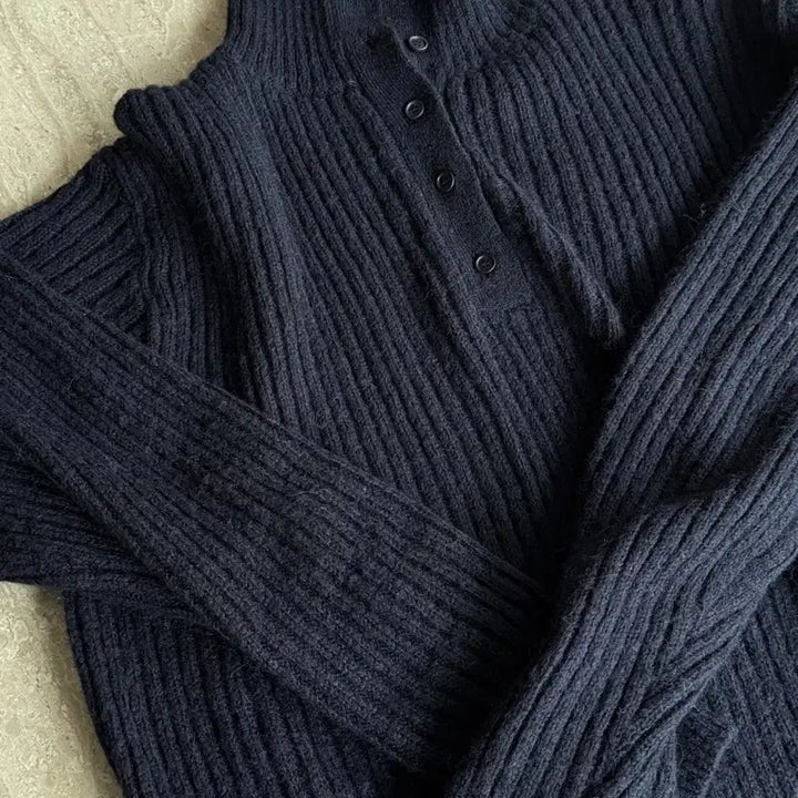 [BUNJANG] Navy Knit Top / 니트 (네이비)