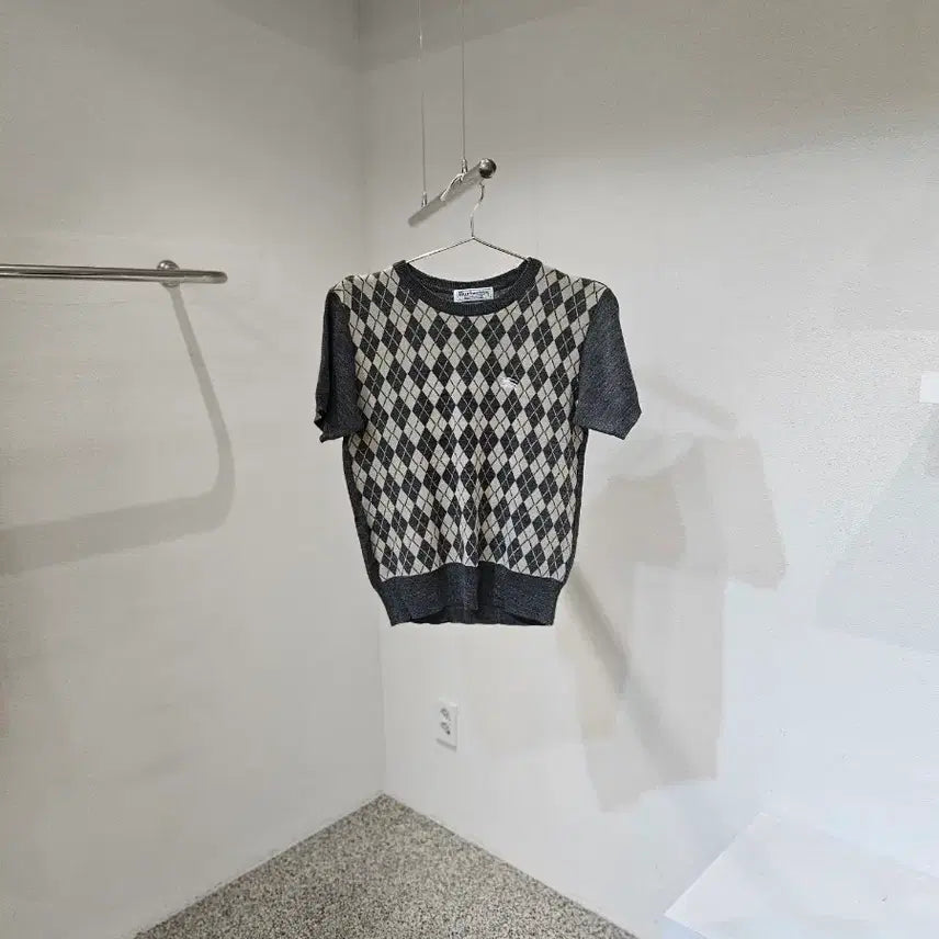 [BUNJANG] Burberry Argyle Pattern Short Sleeve Knit / Burberry 아가일 패턴 반팔 니트