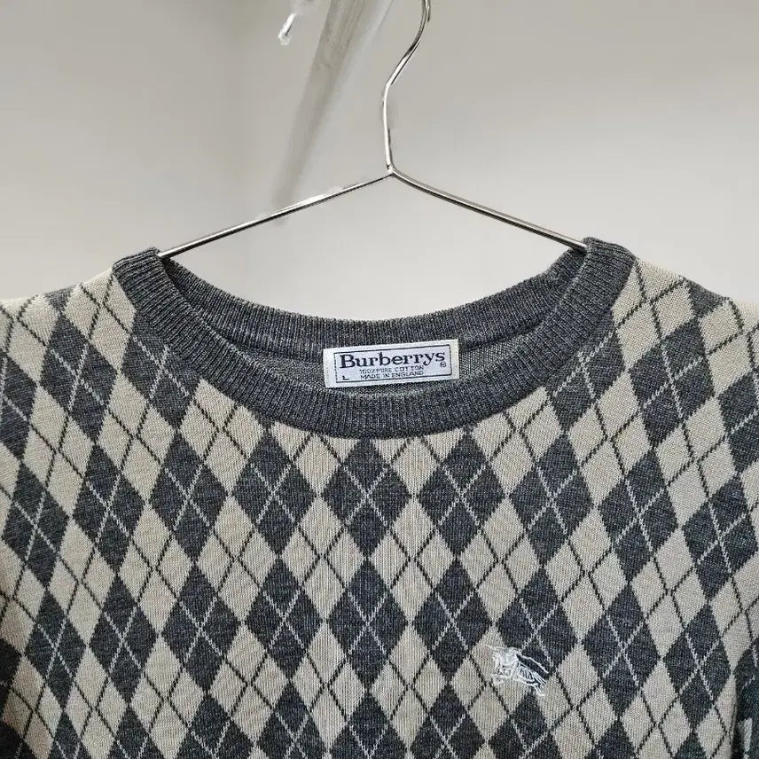 [BUNJANG] Burberry Argyle Pattern Short Sleeve Knit / Burberry 아가일 패턴 반팔 니트