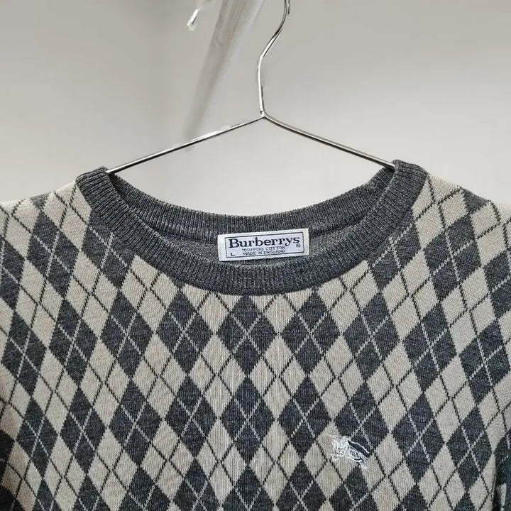 [BUNJANG] Burberry Argyle Pattern Short Sleeve Knit / Burberry 아가일 패턴 반팔 니트