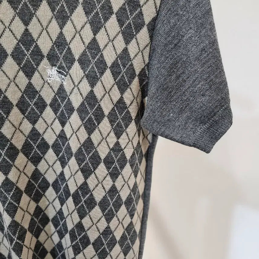 [BUNJANG] Burberry Argyle Pattern Short Sleeve Knit / Burberry 아가일 패턴 반팔 니트