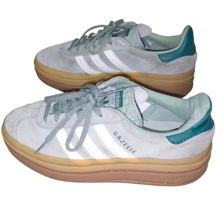 [BUNJANG] Adidas Gazelle Bold Silver Green Sneakers / 아디다스 가젤 볼드 실버그린 230