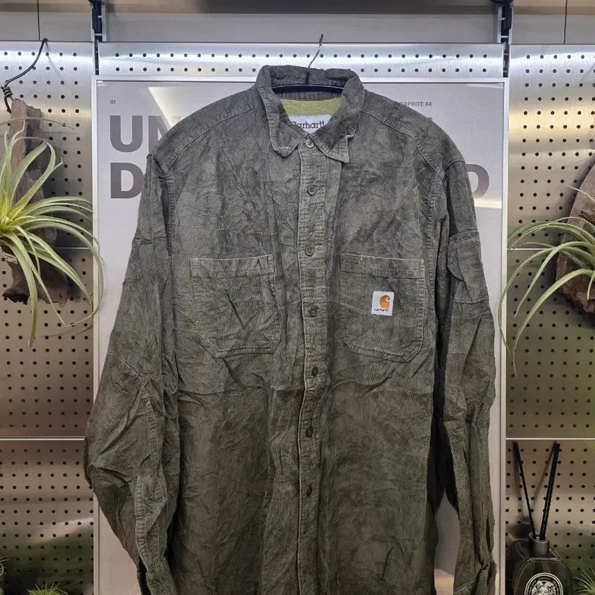 [BUNJANG] Carhartt Corduroy Shirt M Khaki / [봄셔츠]칼하트 코듀로이 셔츠 M 카키