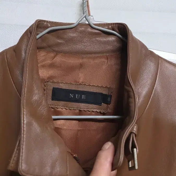 [BUNJANG] NUE Brown Leather Belted Jacket / 여성 NUE 브라운 가죽 벨티드 자켓