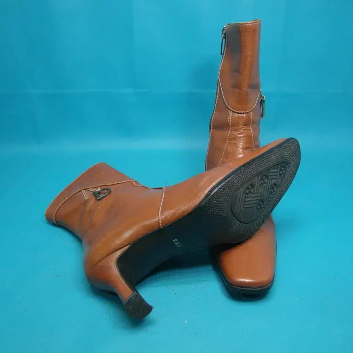 [BUNJANG] MORIS Leather High Heel Ankle Boots / 240/pu6-466/MORIS 천연가죽 하이힐 앵클부츠/구제특별시