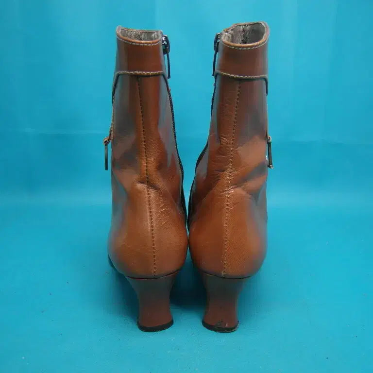 [BUNJANG] MORIS Leather High Heel Ankle Boots / 240/pu6-466/MORIS 천연가죽 하이힐 앵클부츠/구제특별시