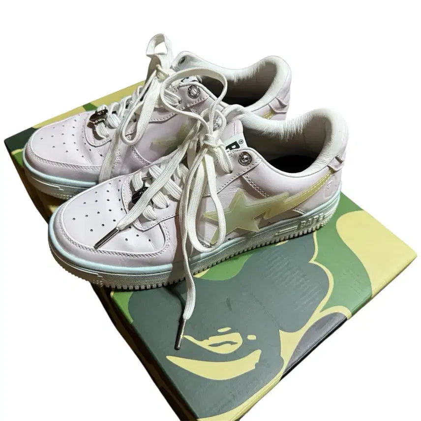 [BUNJANG] BAPE Bapesta Light Pink Women's Sneakers / 베이프 베이프스타 연핑크 여성용 230, 5 사이즈
