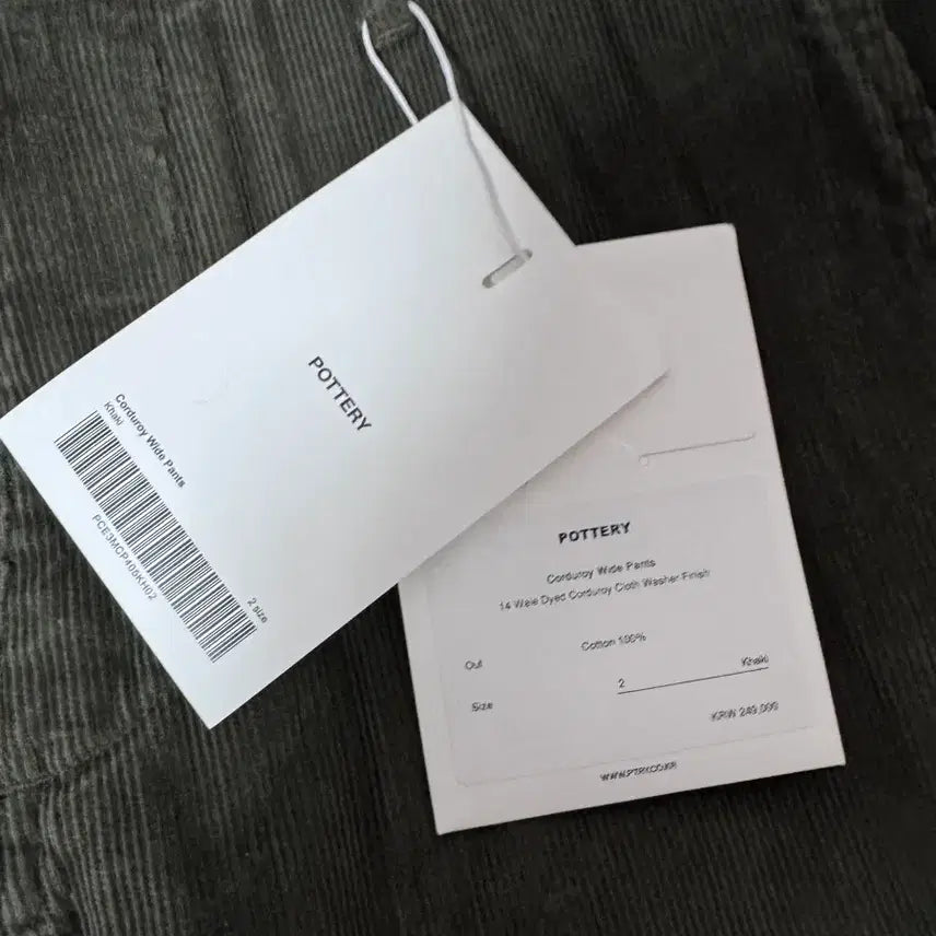 [BUNJANG] Pottery Corduroy Wide Pants Khaki Size 2 / 포터리 코듀로이 와이드 팬츠 카키 2사이즈 새상품