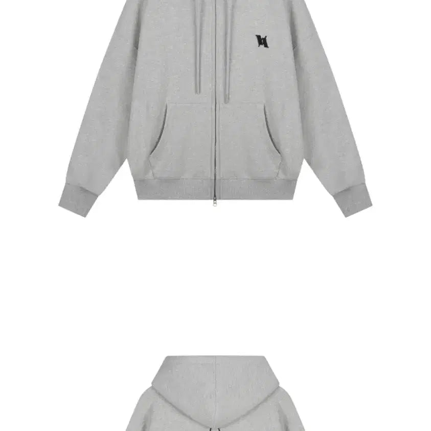 [BUNJANG] Double Check Grey Hoodie / 공용) 후드집업(짚) L그레이회색 더블체크 Double Check