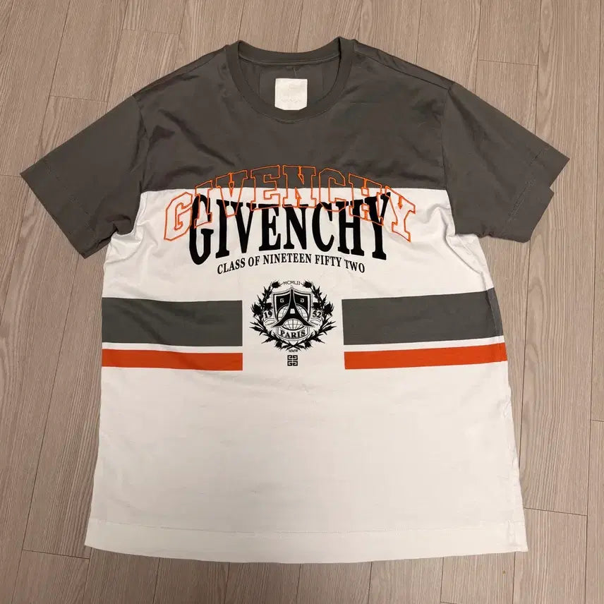 [BUNJANG] Givenchy Embroidered T-shirt - Gray/Orange - Men's / 지방시 반팔 티셔츠 S