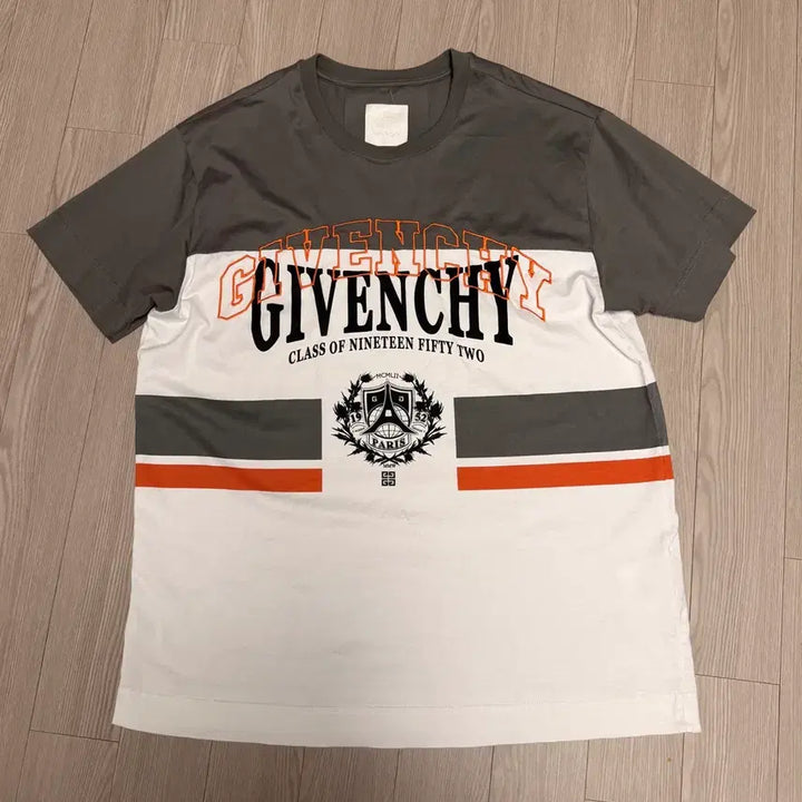 [BUNJANG] Givenchy Embroidered T-shirt - Gray/Orange - Men's / 지방시 반팔 티셔츠 S