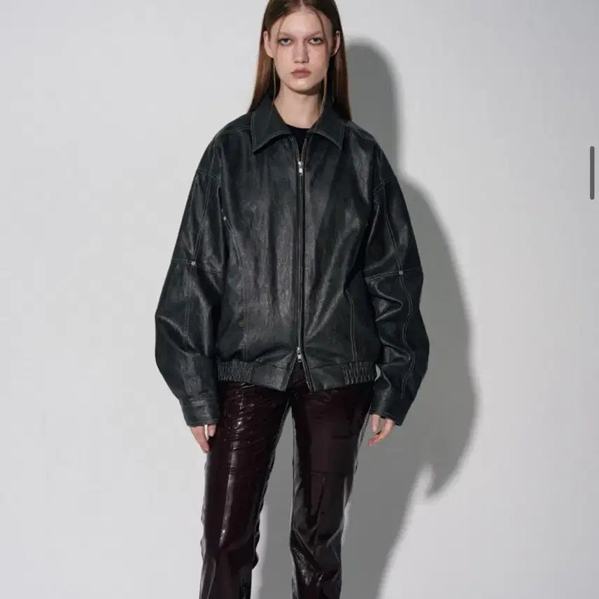 [BUNJANG] Vaup Leather Blouson Jacket / 바우프 레더블루종자켓