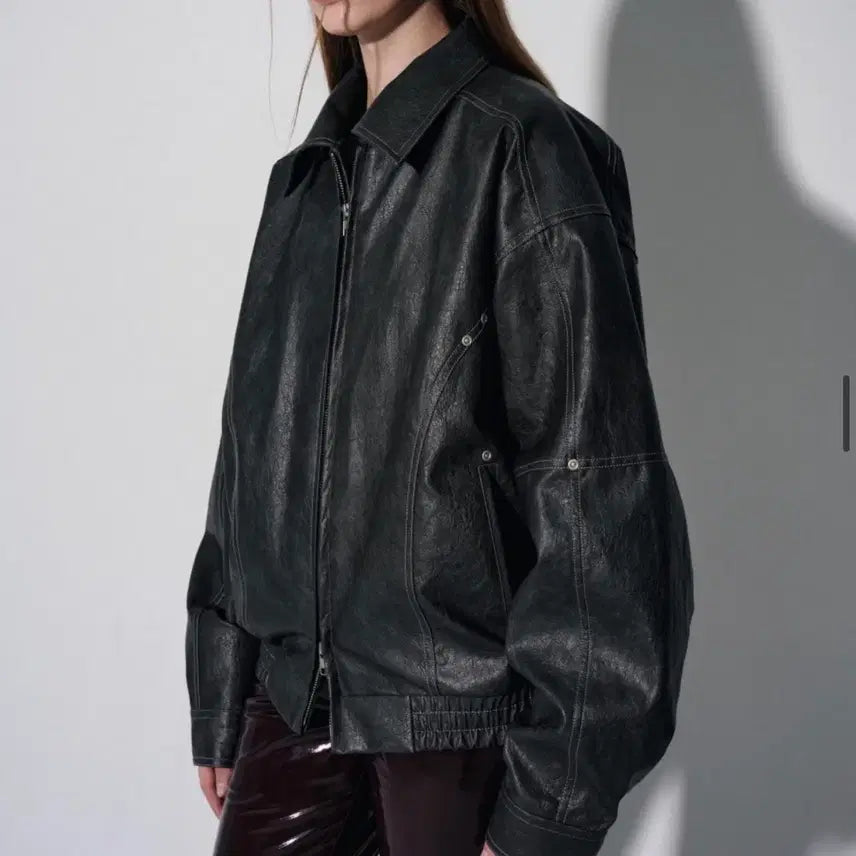 [BUNJANG] Vaup Leather Blouson Jacket / 바우프 레더블루종자켓