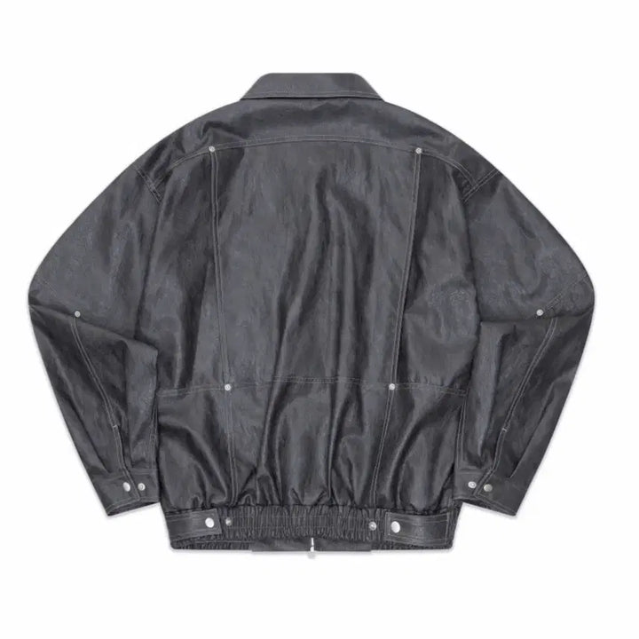 [BUNJANG] Vaup Leather Blouson Jacket / 바우프 레더블루종자켓
