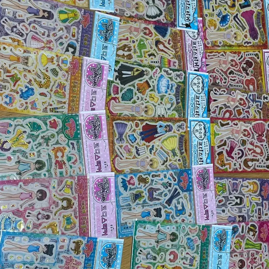 [BUNJANG] Pureun Fancy Avatar Coordination Stickers Bundle Set / 푸른팬시 아바타 코디 스티커 59장+ 미니 코디 스티커 18장 일괄