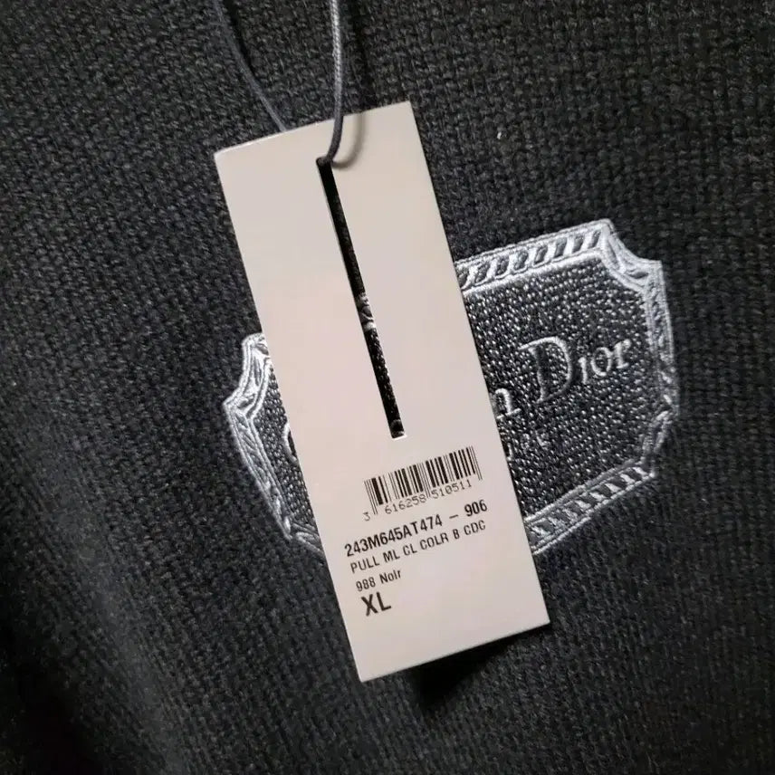 [BUNJANG] Dior Couture Embroidered Logo Cashmere Knit Sweater / [새상품급] XL / 디올 꾸뛰르 자수 로고 캐시미어 니트
