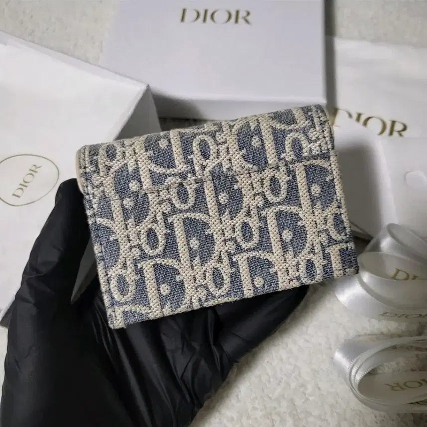 [BUNJANG] Dior Oblique Saddle Card Wallet - Light Biscuit / [25년식/한정판] 디올 오블리크 새들 카드지갑 라이트 비스킷