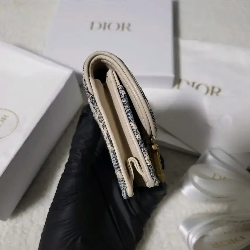 [BUNJANG] Dior Oblique Saddle Card Wallet - Light Biscuit / [25년식/한정판] 디올 오블리크 새들 카드지갑 라이트 비스킷