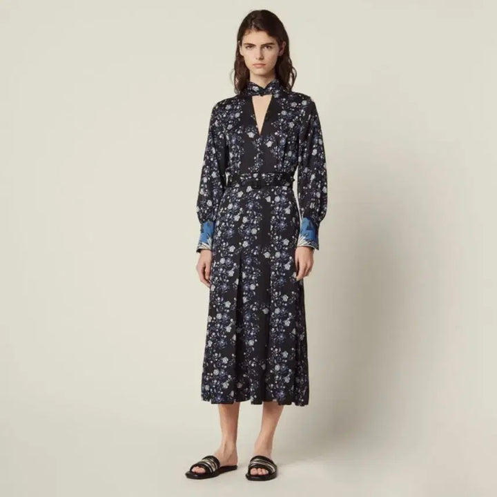 [BUNJANG] Sandro Patterned Long Dress / sandro 산드로 패턴 롱원피스 55