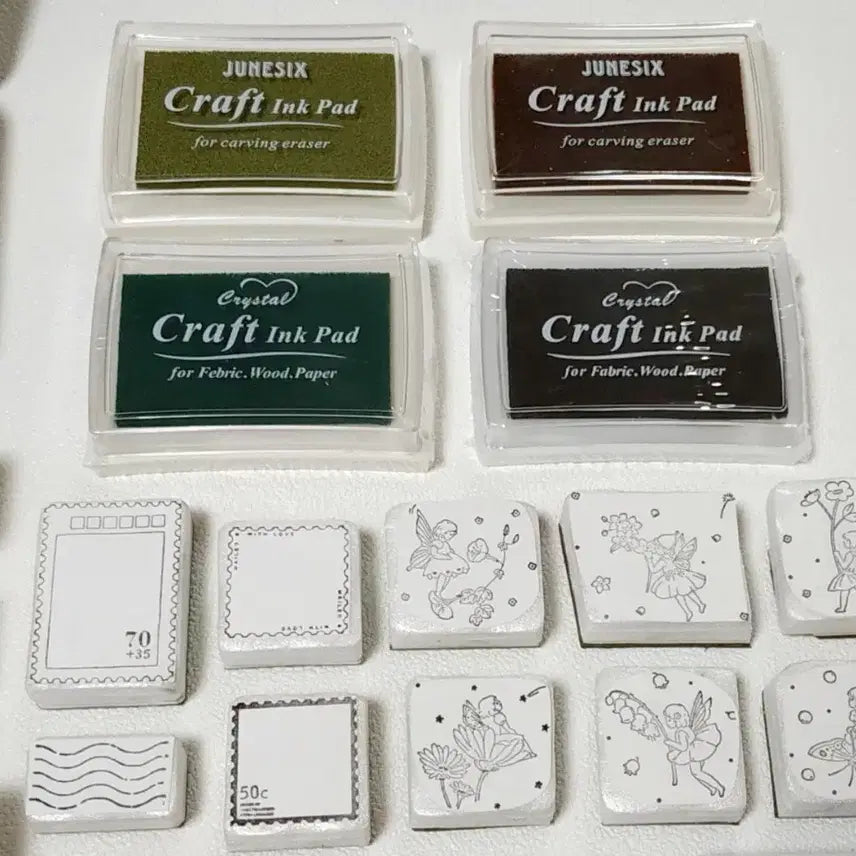 [BUNJANG] Premium Wood Stamp and Clear Stamp Set / 무배)다꾸 스탬프 도장 프리미엄 우드 스탬프 클리어스탬프 세트 다꾸 처분