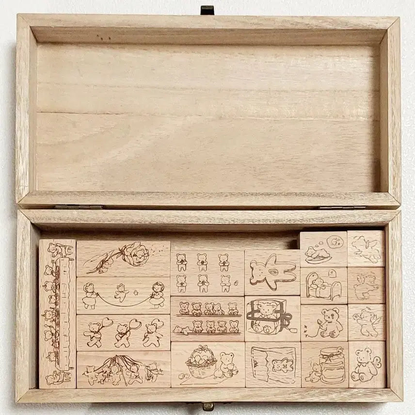 [BUNJANG] Premium Wood Stamp and Clear Stamp Set / 무배)다꾸 스탬프 도장 프리미엄 우드 스탬프 클리어스탬프 세트 다꾸 처분