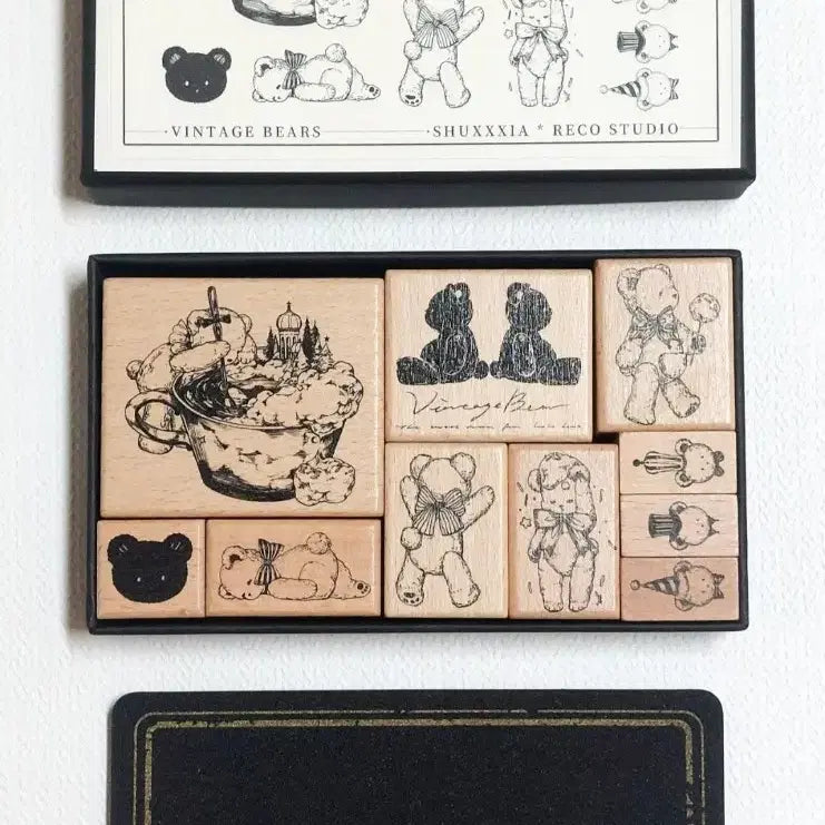 [BUNJANG] Premium Wood Stamp and Clear Stamp Set / 무배)다꾸 스탬프 도장 프리미엄 우드 스탬프 클리어스탬프 세트 다꾸 처분