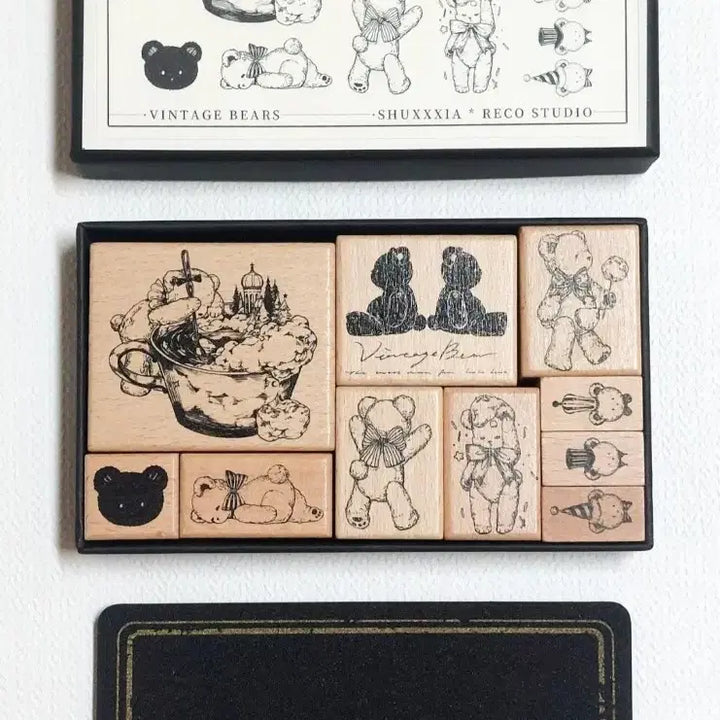 [BUNJANG] Premium Wood Stamp and Clear Stamp Set / 무배)다꾸 스탬프 도장 프리미엄 우드 스탬프 클리어스탬프 세트 다꾸 처분