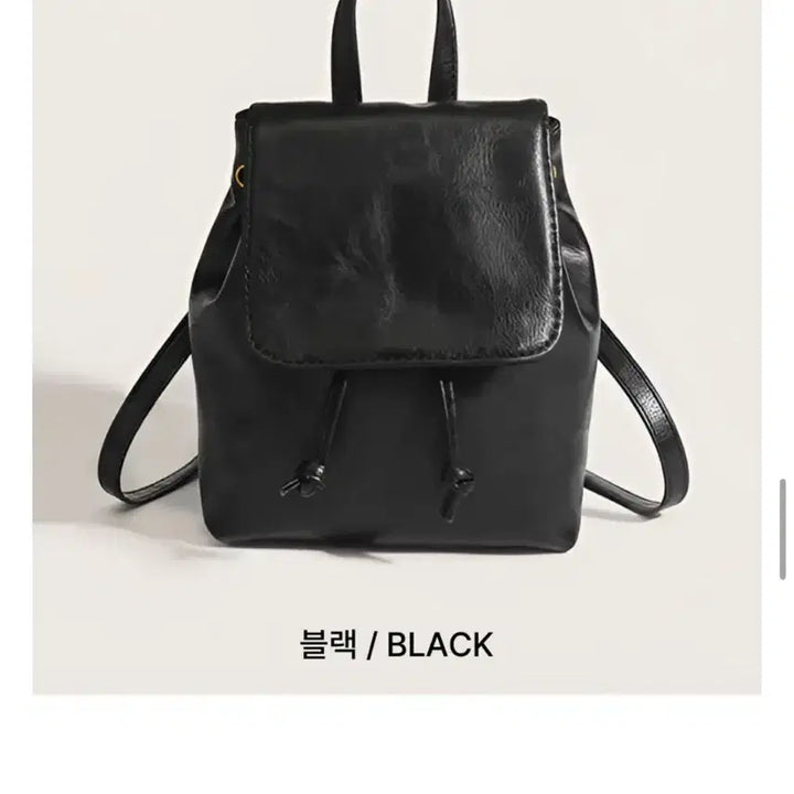 [BUNJANG] Leather Mini Backpack Black / 레더 미니 백팩 블랙