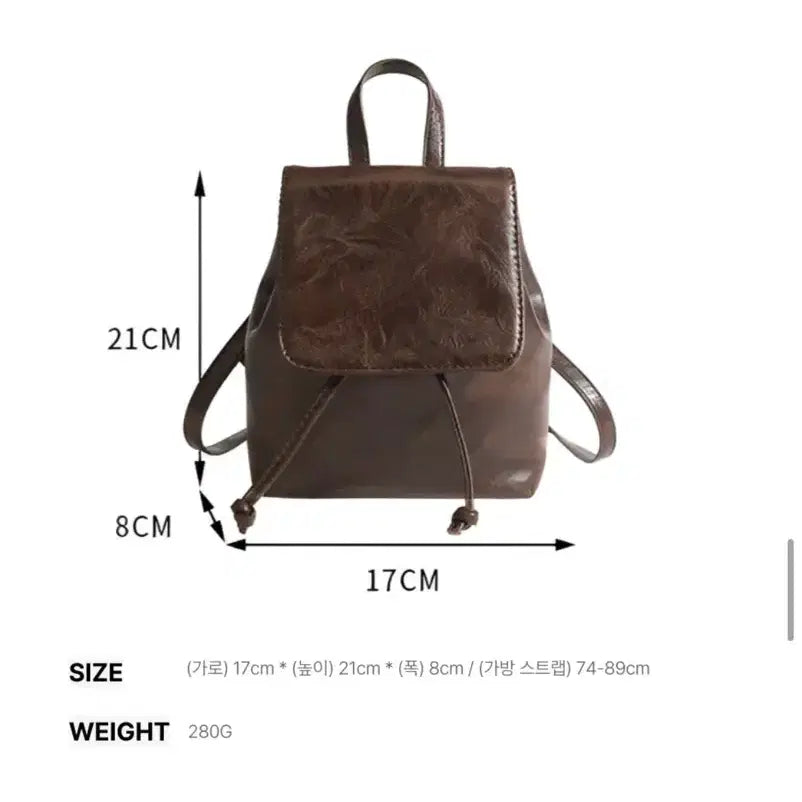 [BUNJANG] Leather Mini Backpack Black / 레더 미니 백팩 블랙