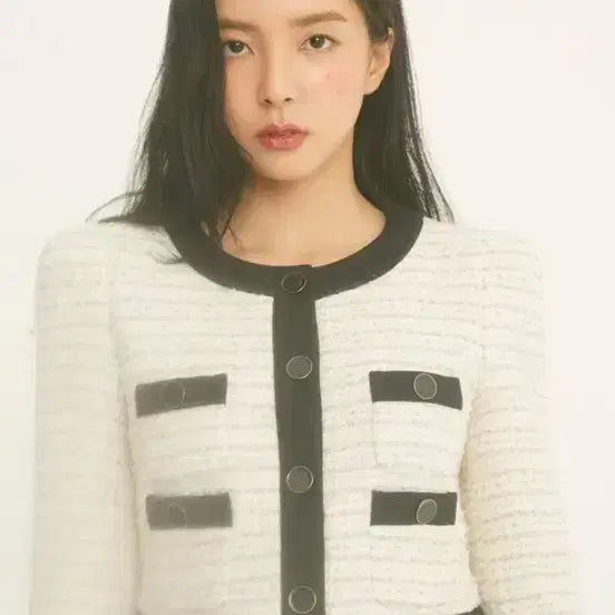 [BUNJANG] Avoavo Hanabo No.17 Tweed Jacket Ivory / 아보아보 하나보 no.17 트위드 자켓 아이보리 수지자켓 하객룩 오피스룩