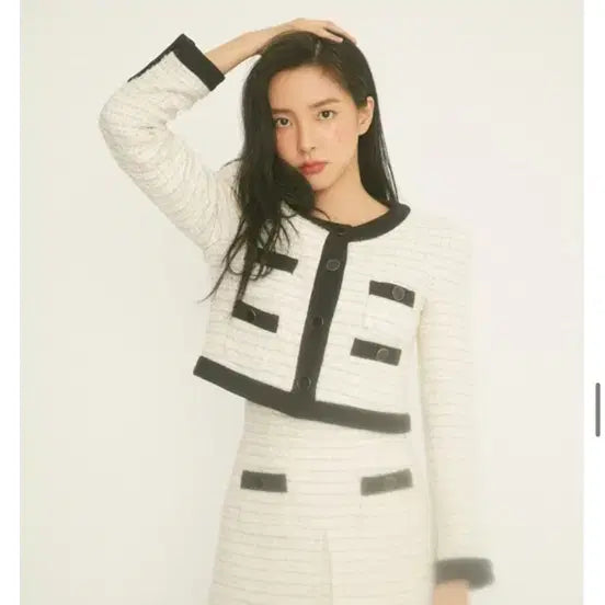 [BUNJANG] Avoavo Hanabo No.17 Tweed Jacket Ivory / 아보아보 하나보 no.17 트위드 자켓 아이보리 수지자켓 하객룩 오피스룩