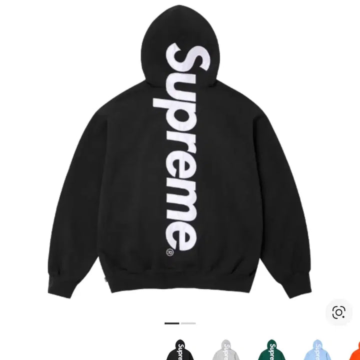 [BUNJANG] Supreme Satin Appliqué Hooded Sweatshirt Black 24FW / 슈프림 사틴 아플리케 후드 24FW