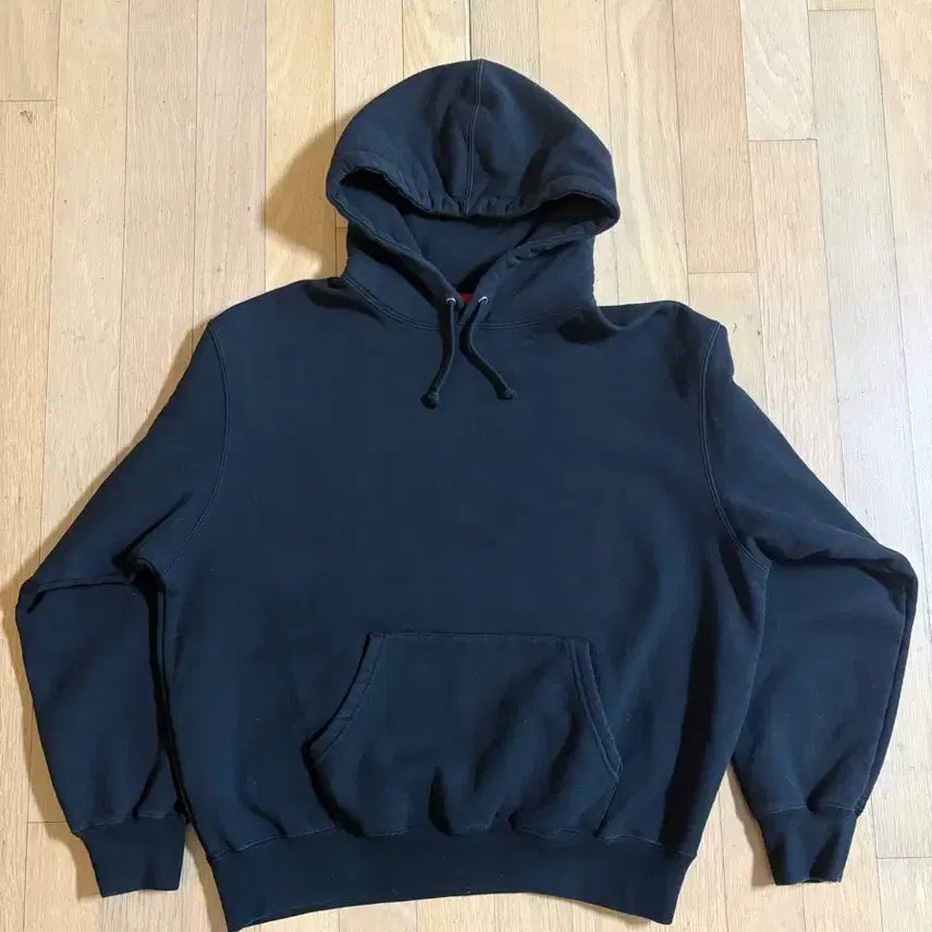 [BUNJANG] Supreme Satin Appliqué Hooded Sweatshirt Black 24FW / 슈프림 사틴 아플리케 후드 24FW