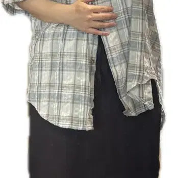 [BUNJANG] MaybeBaby Checkered Short-Sleeved Shirt / 메이비베이비 구매 반팔 체크남방